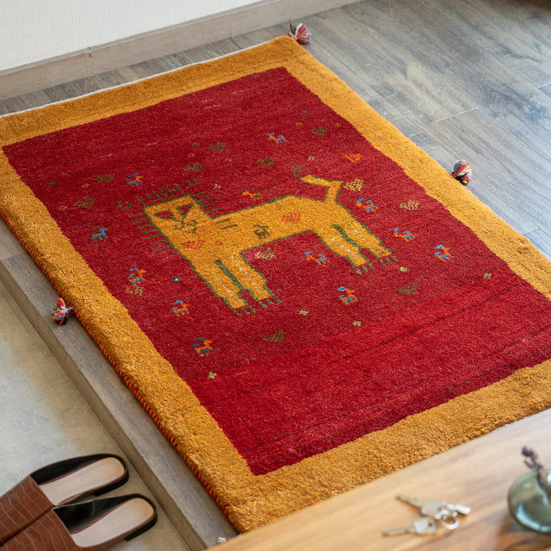 ギャッベ ペルシャ手織り絨毯 ラグ 80×125cm – Persiadirect