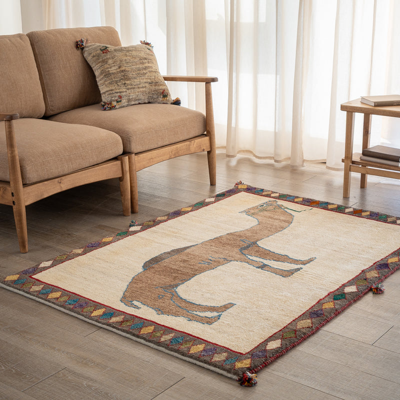 ヴィンテージギャッベ ペルシャ手織り絨毯 ラグ 104×148cm – Persiadirect