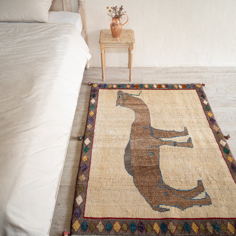 ヴィンテージギャッベ ペルシャ手織り絨毯 ラグ 104×148cm – Persiadirect