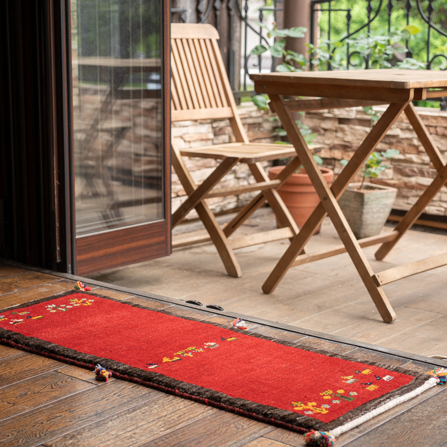 120x40cm ペルシャギャッベ ランナー (ギャベ) ペルシャ絨毯 ギャッベ