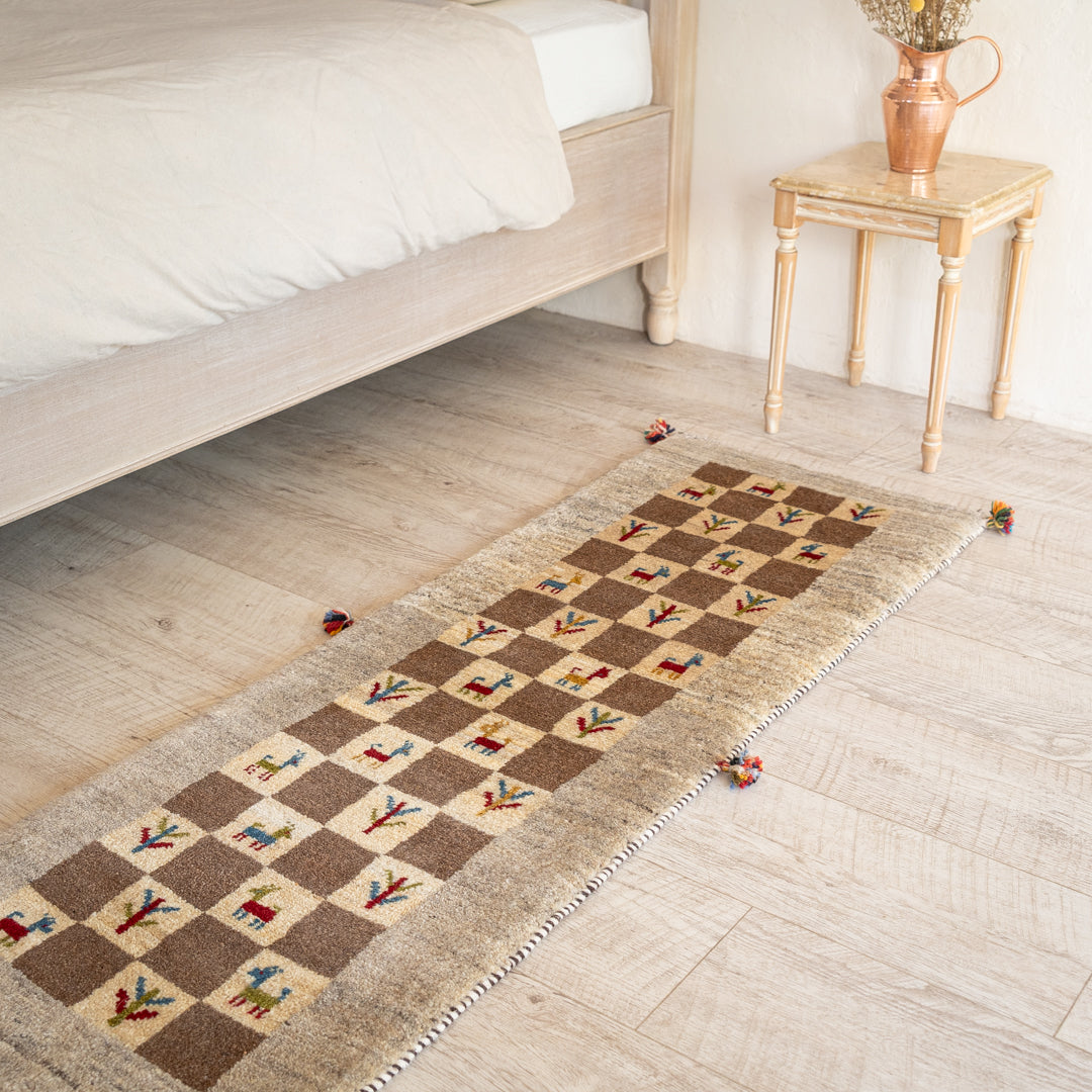ギャッベ ペルシャ手織り絨毯 ランナー（細長い） 52×148cm – Persiadirect