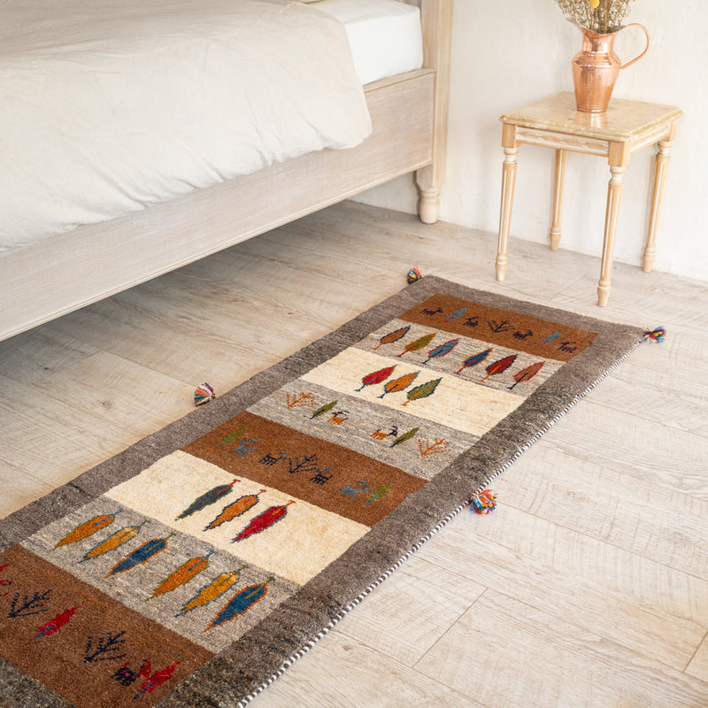 148x56cm ペルシャギャッベ ランナー (ギャベ) ペルシャ絨毯 ギャッベ ギャッベ ペルシャ手織り絨毯 ランナー（細長い） 56×152cm – Persiadirect