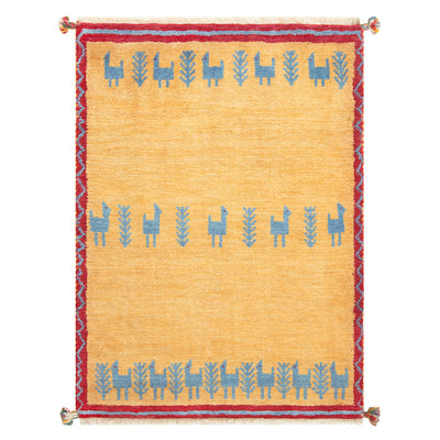 ギャッベ　ペルシャ手織り絨毯　ラグ　86×121cm