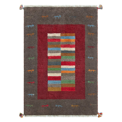ギャッベ　ペルシャ手織り絨毯　ラグ　77×113cm