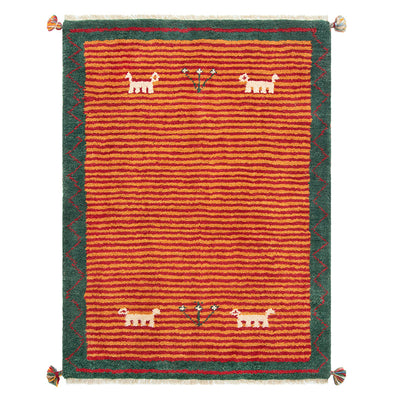 ギャッベ　ペルシャ手織り絨毯　ラグ　88×118cm