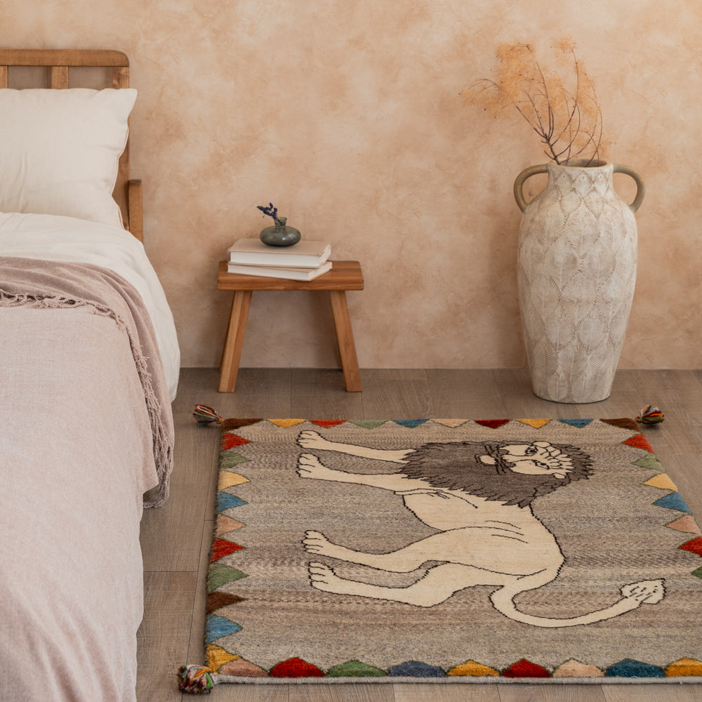 ギャべ⭐︎動物刺繍ラグ 約57cm x 85cm ギャべ⭐︎動物刺繍ラグ 約57cm x 85cm 虎デザインのギャッベ