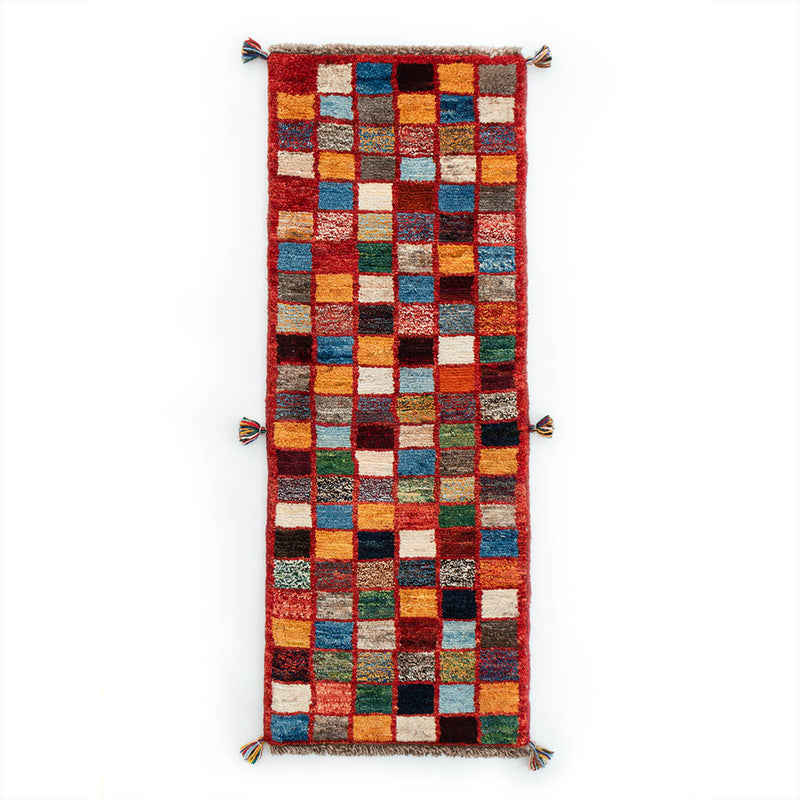 ギャッベ　ペルシャ手織り絨毯　ランナー（細長い）　56×145cm