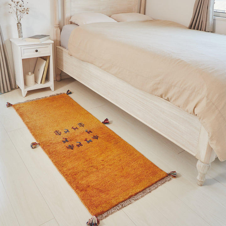 ギャッベ ペルシャ手織り絨毯 ランナー（細長い） 54×145cm