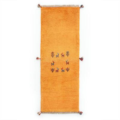 ギャッベ　ペルシャ手織り絨毯　ランナー（細長い）　54×145cm