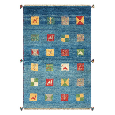 ギャッベ　ペルシャ手織り絨毯　ラグ　96×143cm