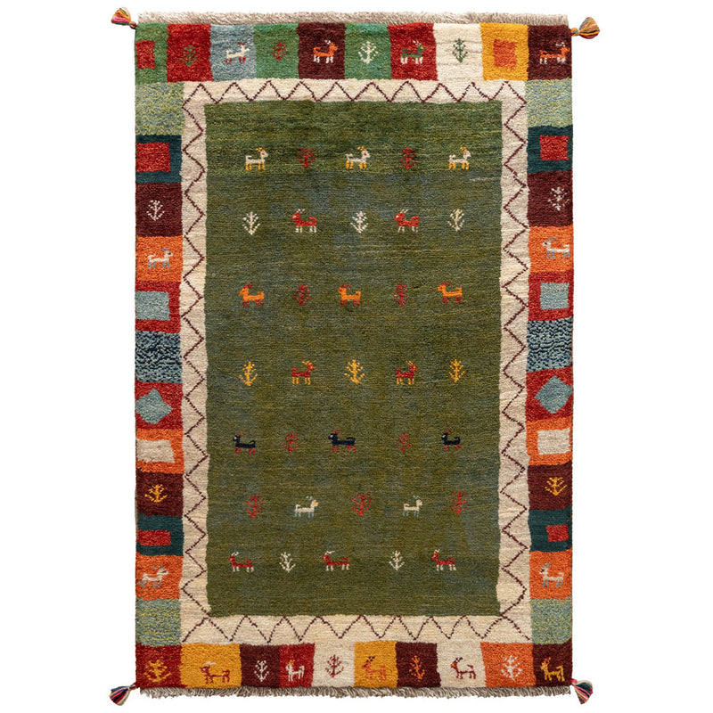 ペルシャ手織りギャッベ 　ラグサイズ　約100×150cm