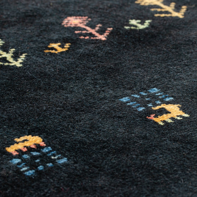 ギャッベ　ペルシャ手織り絨毯　ランナー　80×286cm