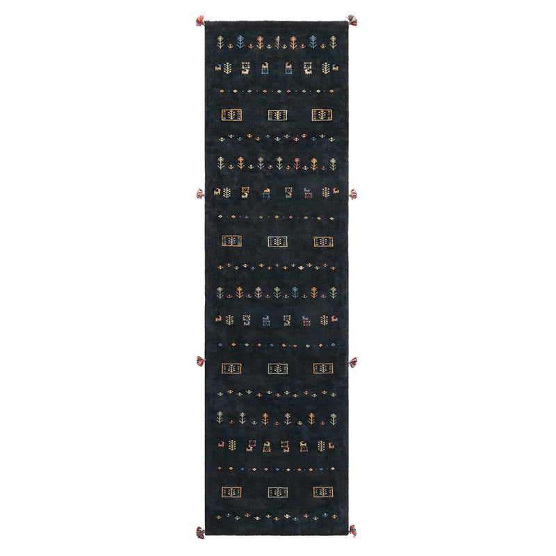 ギャッベ　ペルシャ手織り絨毯　ランナー　80×286cm