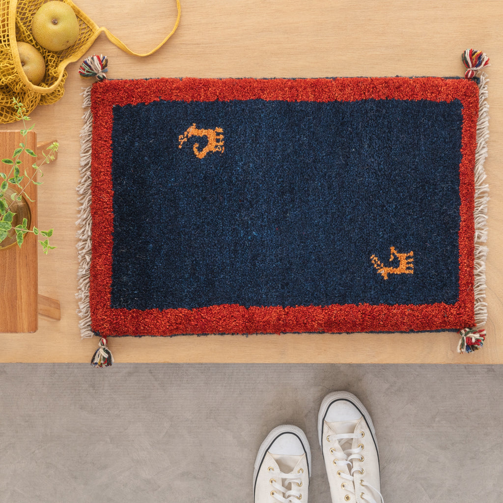 M2359 ペルシャ手織りギャッベ ミニギャッベ（玄関マット等