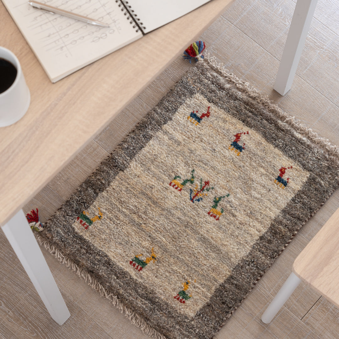 M2391 ペルシャ手織りギャッベ ミニギャッベ（玄関マット等