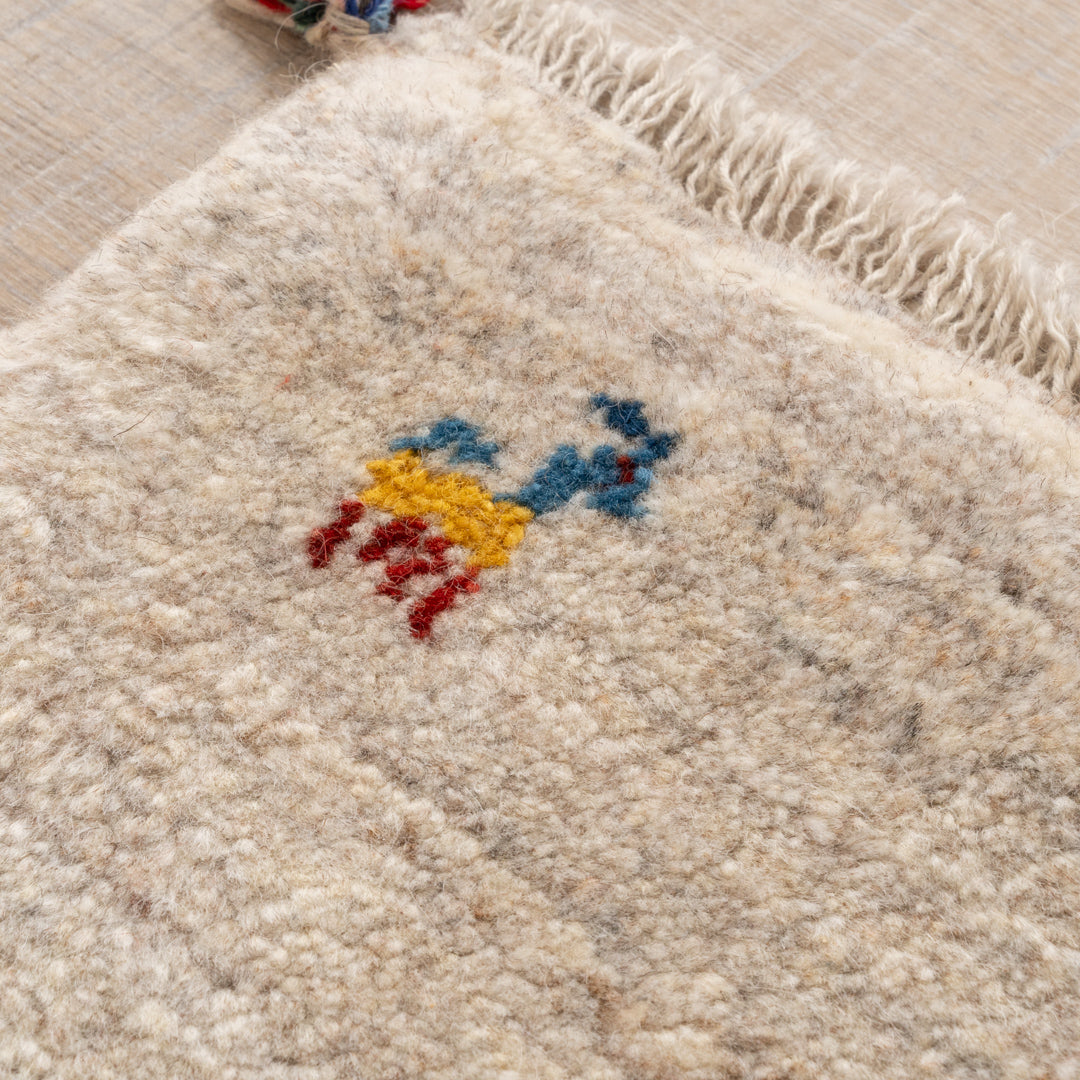 ペルシャ絨毯 ミニギャッベ 約42×44cm『専用』 M2394 ペルシャ手織りギャッベ ミニギャッベ(玄関マット等