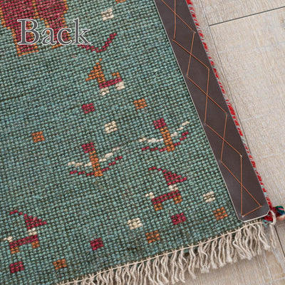 ペルシャ手織りギャッベ　玄関マット他　約60×90cm