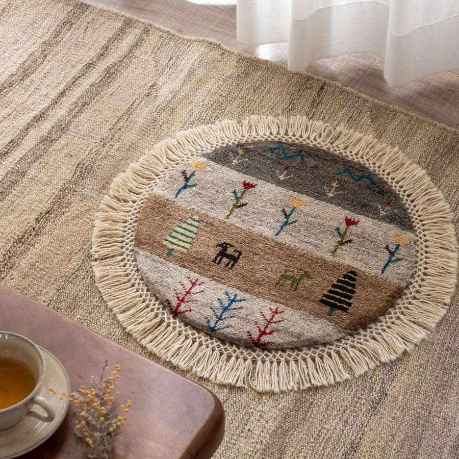 ギャッベ 丸形 直径約40cm – Persiadirect