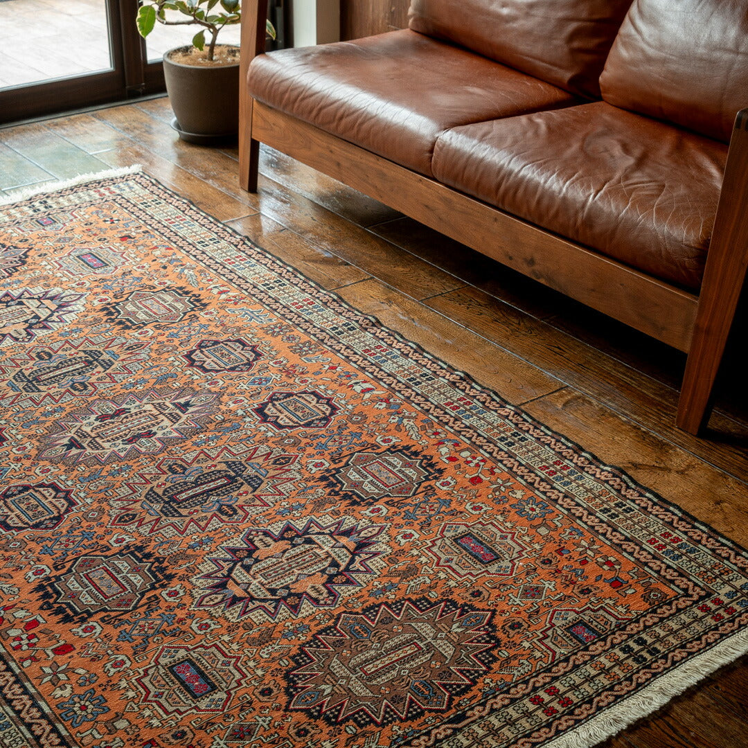 ペルシャ手織りキリム ウール ラグ アゼルバイジャン 122×215cm