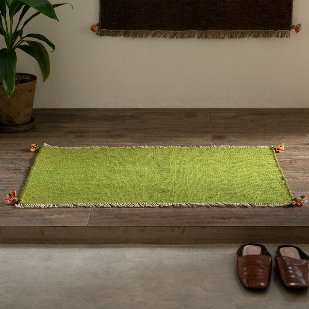 ペルシャ手織りキリム ウール 玄関マット シーラーズ 55×86cm