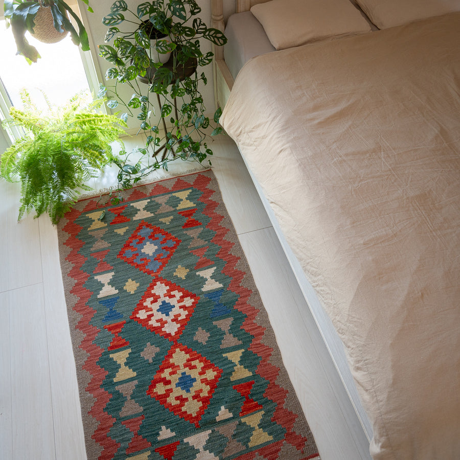 ペルシャ オシャク 手紡ぎウールラグ/サイズ:60x90cm.. kf23。 ラグ ペルシャ風 ラグマット 約130×190cm オリエンタル柄