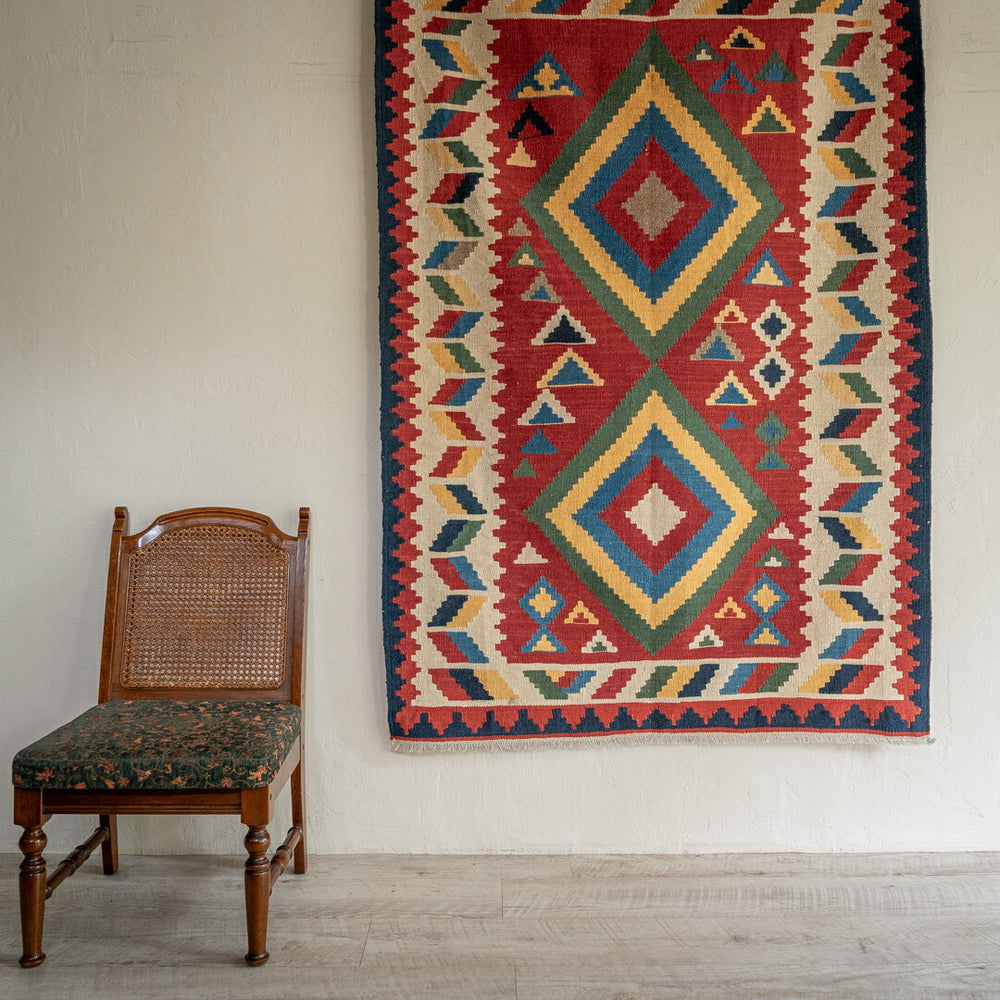 デザイナーズキリム 手織り ペルシャキリム ウール 146x200cm