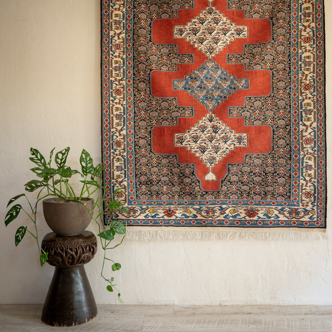 ペルシャ手織りキリム ウール ラグ セネ 125×158cm – Persiadirect