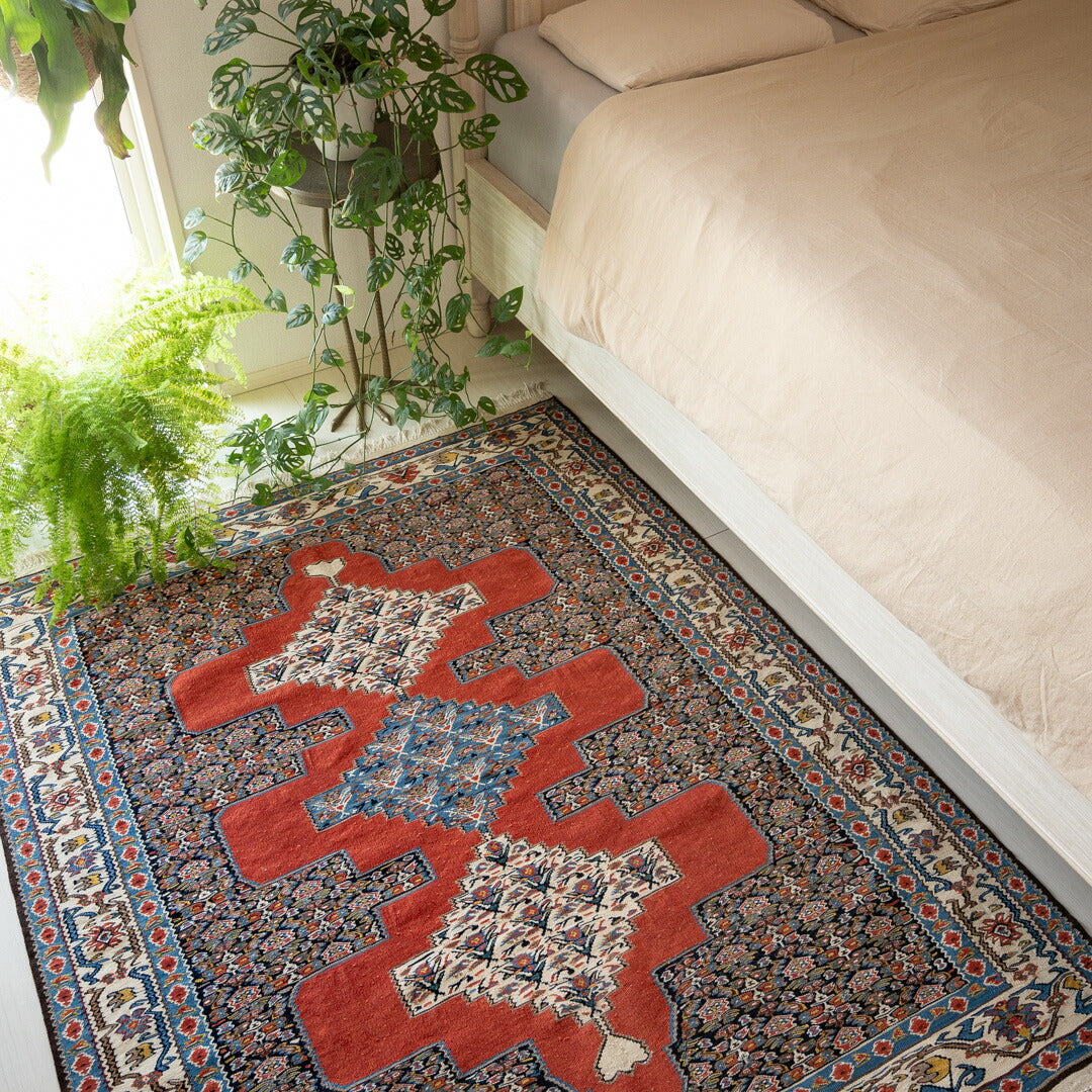 ペルシャ手織りキリム ウール ラグ セネ 125×158cm – Persiadirect