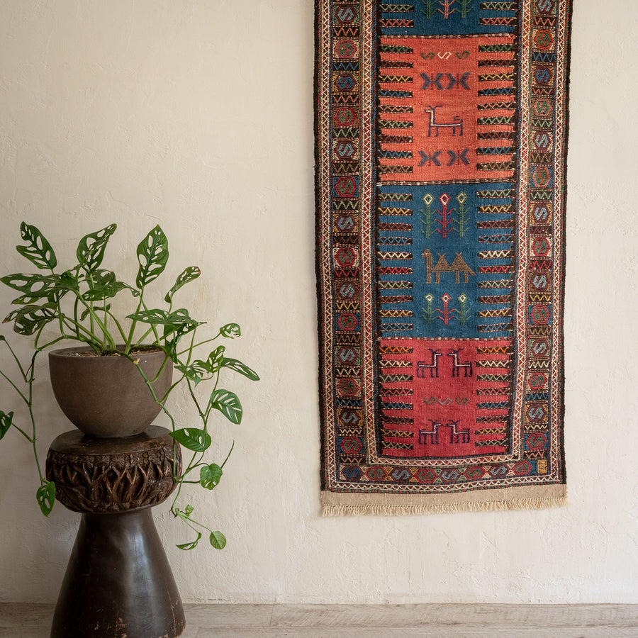 ペルシャ手織りタフタンヴィンテージランナーラグ/キリム 60cm x 235cm ☆ペルシャ手織りキリム ラグSサイズ 3 | 三越伊勢丹