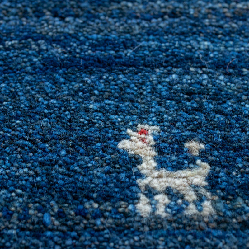 ギャッベ　ペルシャ手織り絨毯　玄関マット　43×55cm