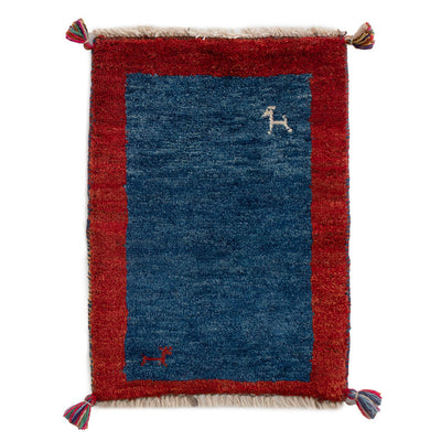 ギャッベ　ペルシャ手織り絨毯　玄関マット　43×60cm