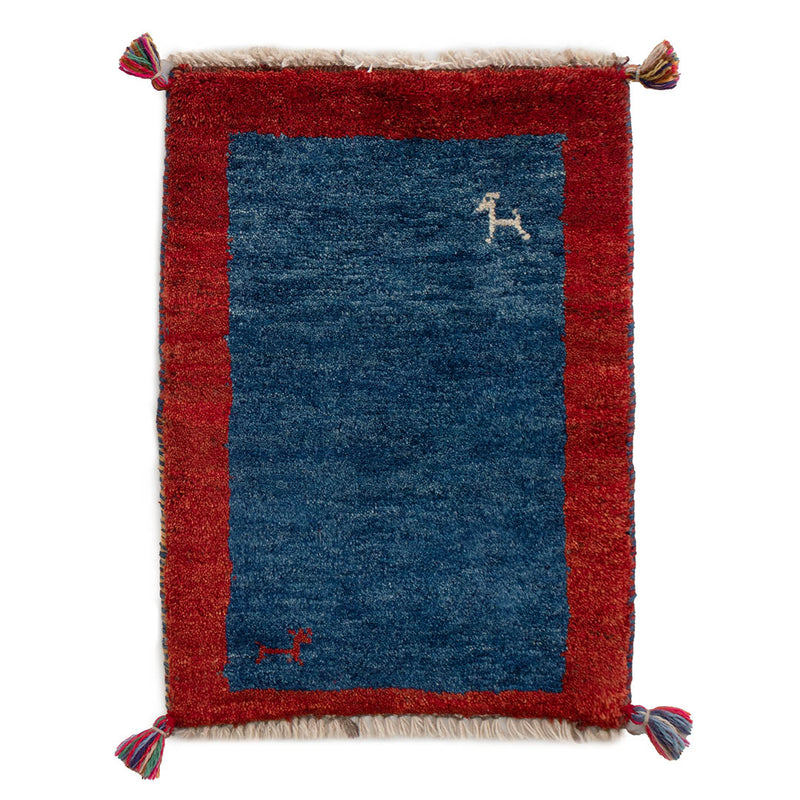 ギャッベ　ペルシャ手織り絨毯　玄関マット　43×60cm
