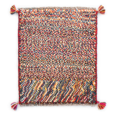 ギャッベ　ペルシャ手織り絨毯　玄関マット　47×56cm