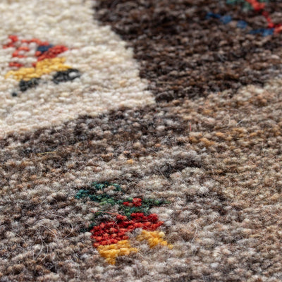 ギャッベ　ペルシャ手織り絨毯　玄関マット　44×62cm