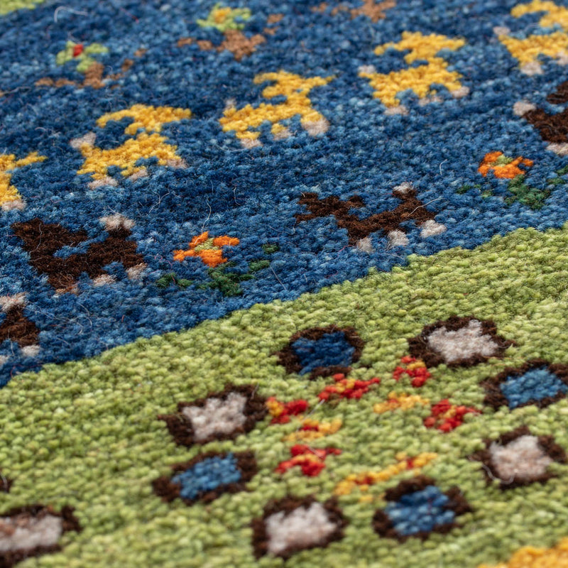 ギャッベ　ペルシャ手織り絨毯　玄関マット　41×50cm