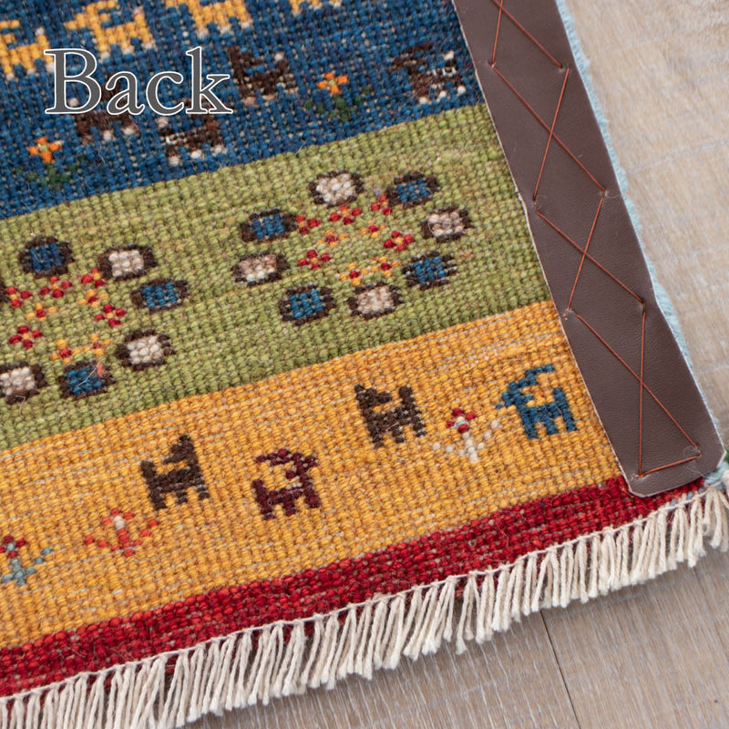 ギャッベ　ペルシャ手織り絨毯　玄関マット　41×50cm