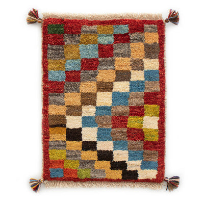 ギャッベ　ペルシャ手織り絨毯　玄関マット　47×60cm