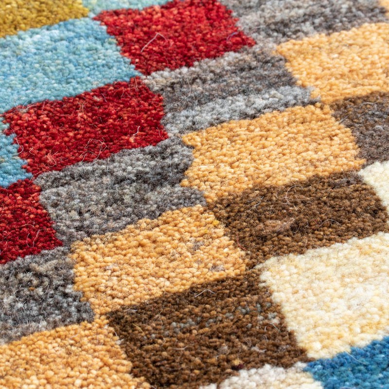 ギャッベ　ペルシャ手織り絨毯　玄関マット　47×60cm