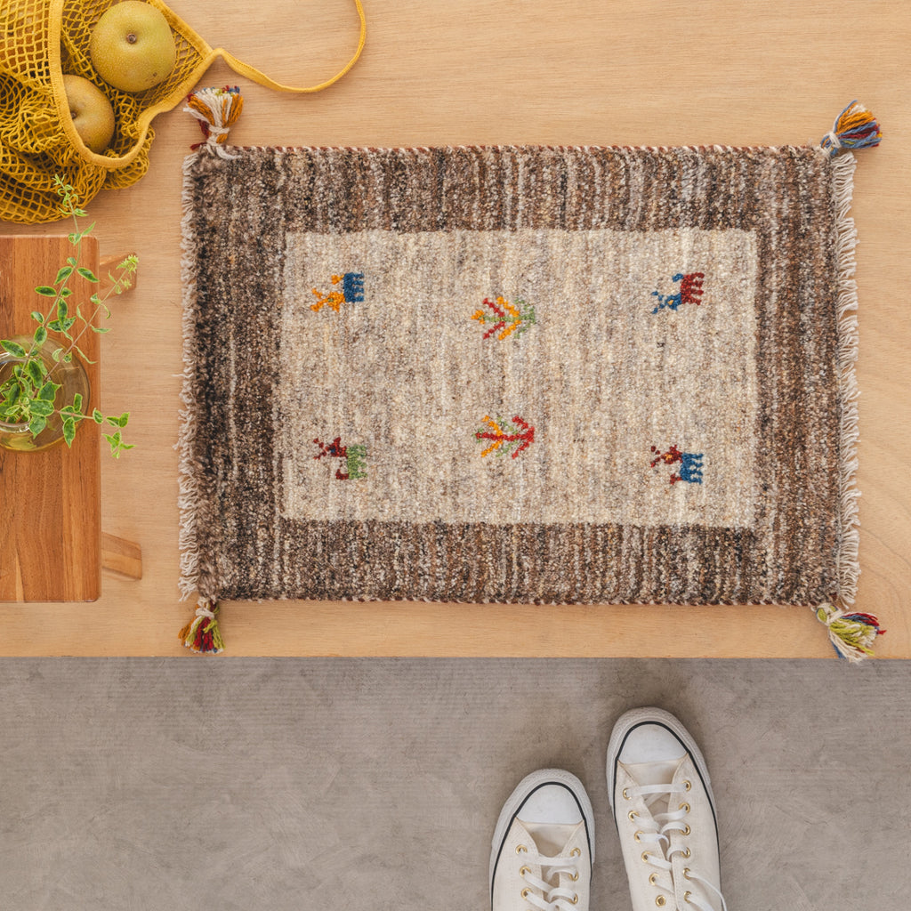 ギャッベ ペルシャ絨毯 54x81cm ギャベ 玄関マット 手織り ラグ 絨毯 0400017335667_1?$VS_1500$