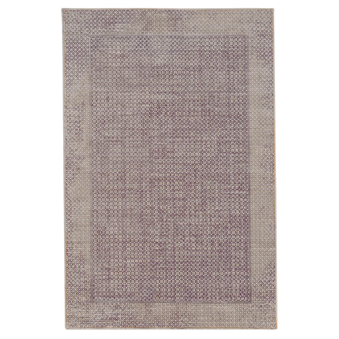 ペルシャカーペット ラグ マルマル柄 ラベンダーグレー色 100×150cm