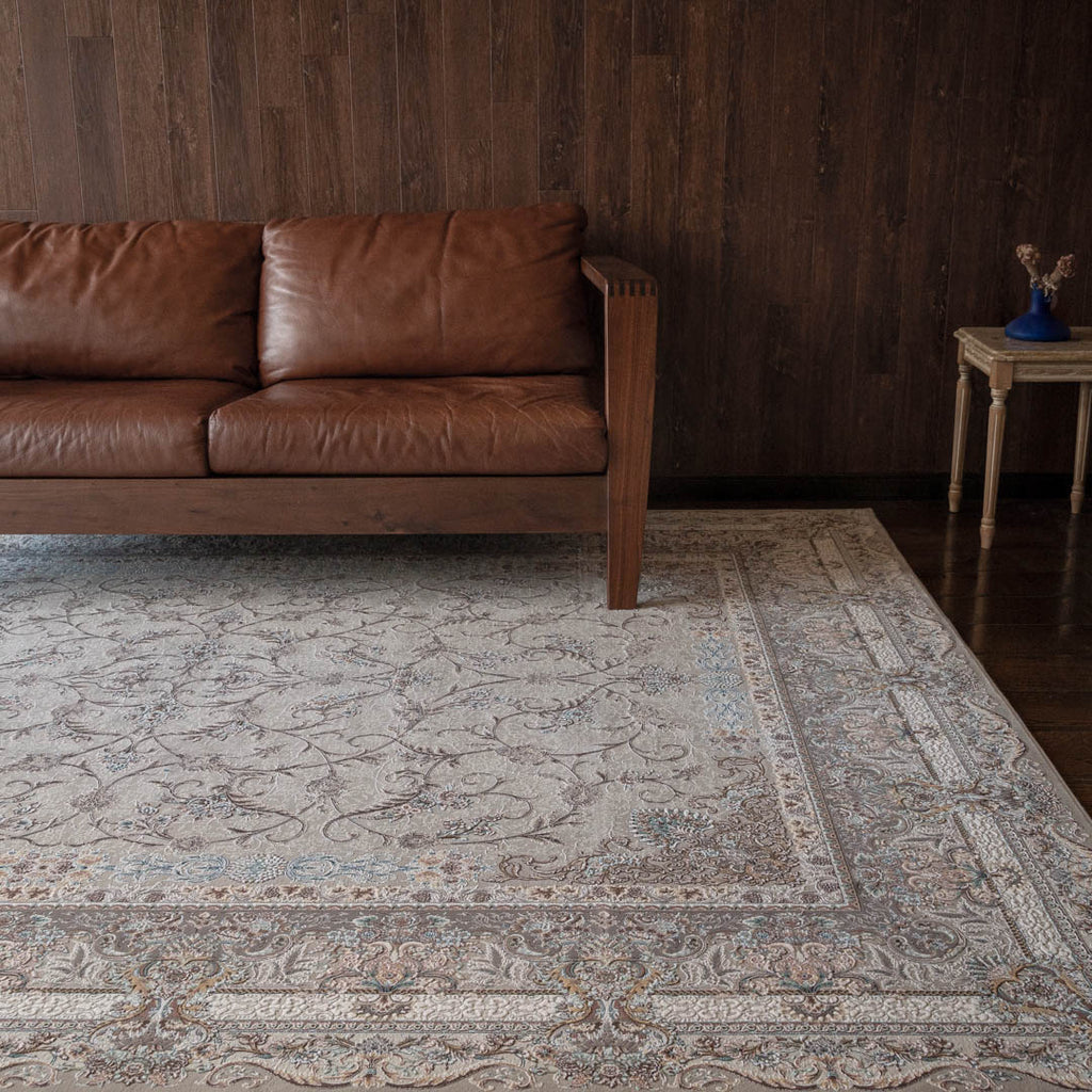 ペルシャカーペット ラグ ミトラ柄 グレージュ色 200×250cm – Persiadirect