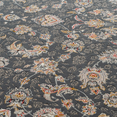 ペルシャカーペット　ラグ　バーラン柄　シルバーグレー色　150×200cm