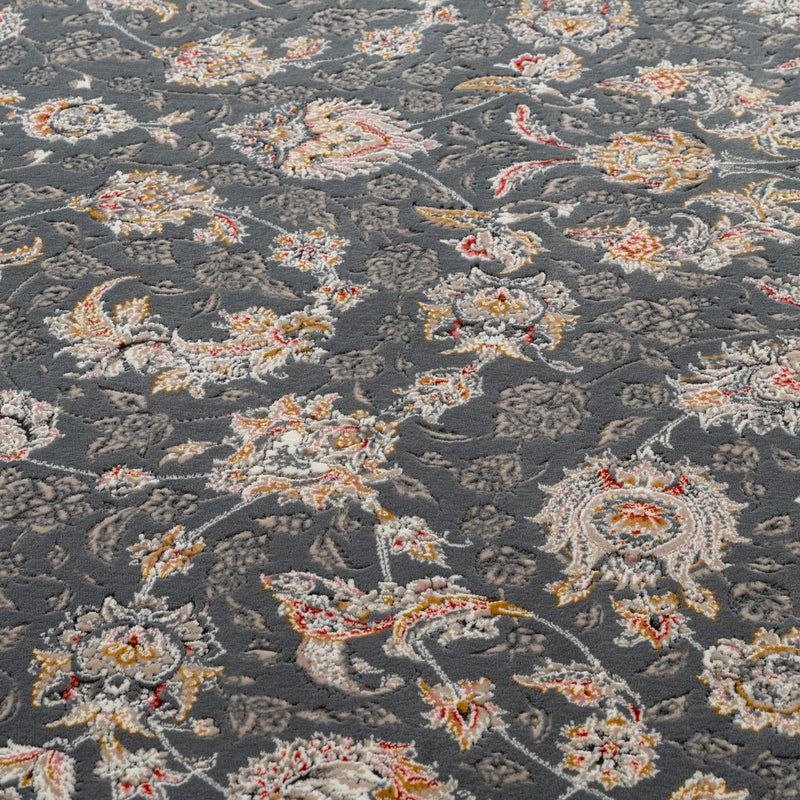 ペルシャカーペット　ラグ　バーラン柄　シルバーグレー色　150×200cm