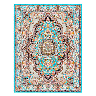ペルシャカーペット　ラグ　ベヘシト柄　ブルー　150×200cm