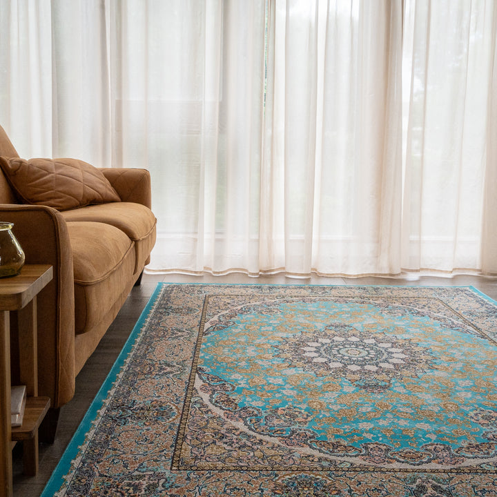 ペルシャカーペット　ラグ　ブルー　150×200cm ペルシャカーペット ラグ フィルゼ柄 ブルー 150×200cm – Persiadirect