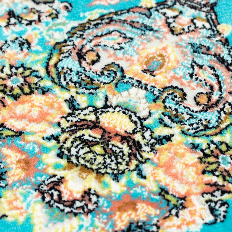 ペルシャカーペット　ラグ　フィルゼ柄　ブルー　150×200cm