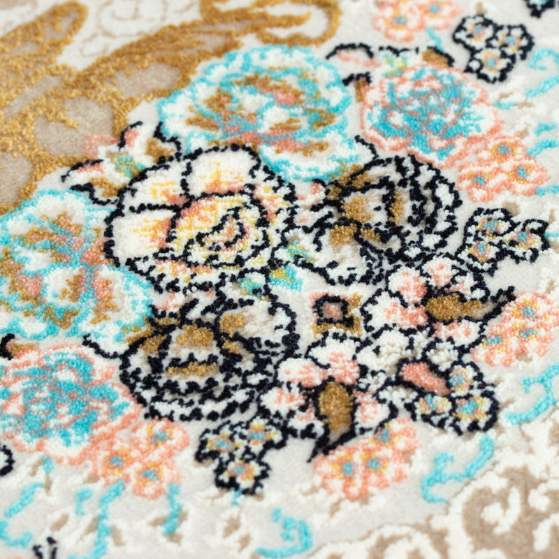 ペルシャカーペット　ラグ　マーアフシャン柄　ベージュ　150×200cm