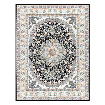 ペルシャカーペット　ラグ　スーザン柄　ネイビー色　150×200cm