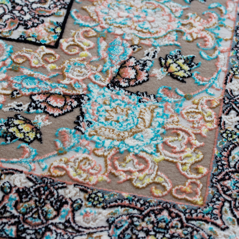 ペルシャカーペット　ラグ　スーザン柄　ネイビー色　150×200cm