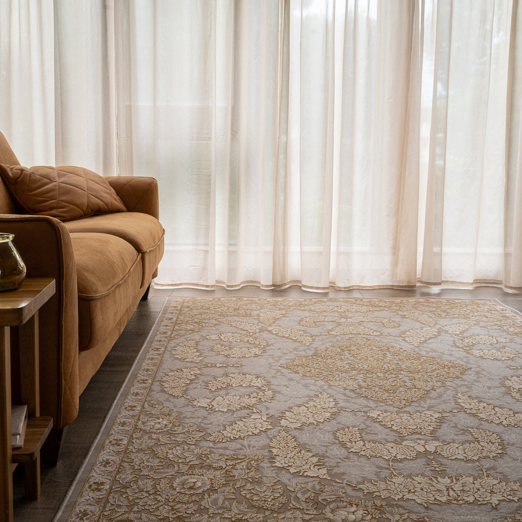 ペルシャカーペット ラグ ザルリン柄 ベージュ 150×200cm – Persiadirect
